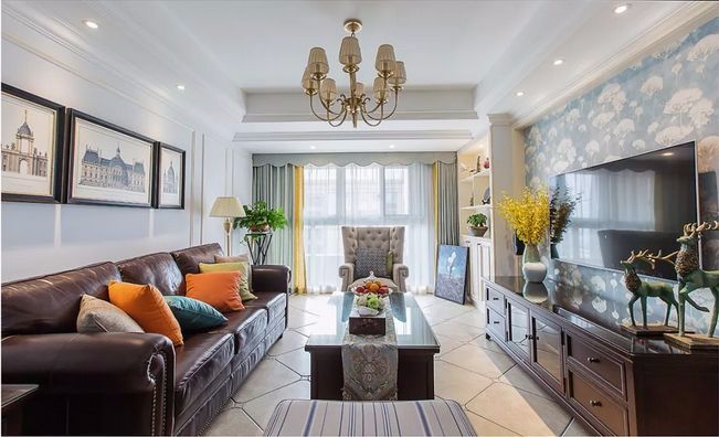 [裝修案例]128平米三居室美式裝修風格，舒適的居家生活